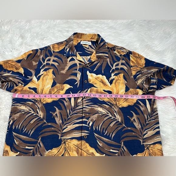 Caribbean Silk 100% Silk Hawaiian Camp Shirt Tropical Beach Vacation - Picture 12 of 13